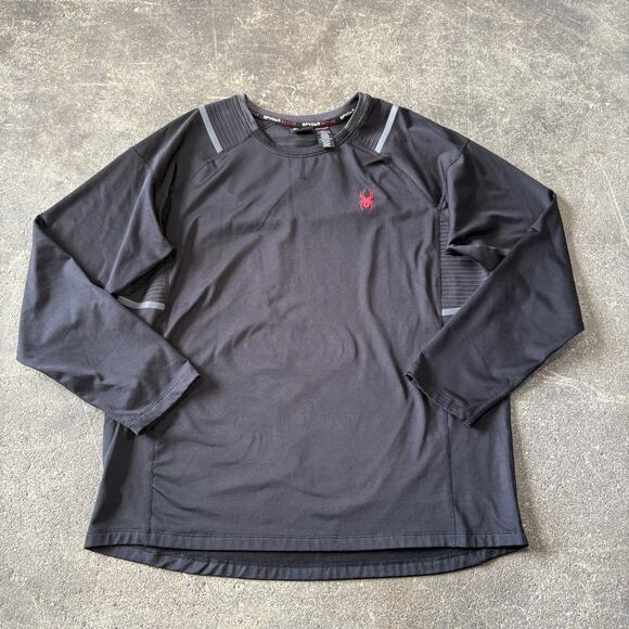 Spyder Active Sweatshirt Mens L Black Pullover Sweater Athleisure Stretch - Picture 1 of 7